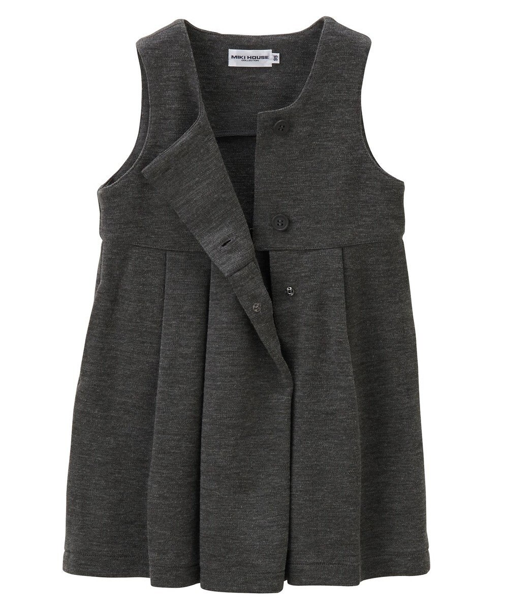 MIKI HOUSE HOT BISCUITS 【90-130cm】ポンチジャージ素材のジャンパースカート 