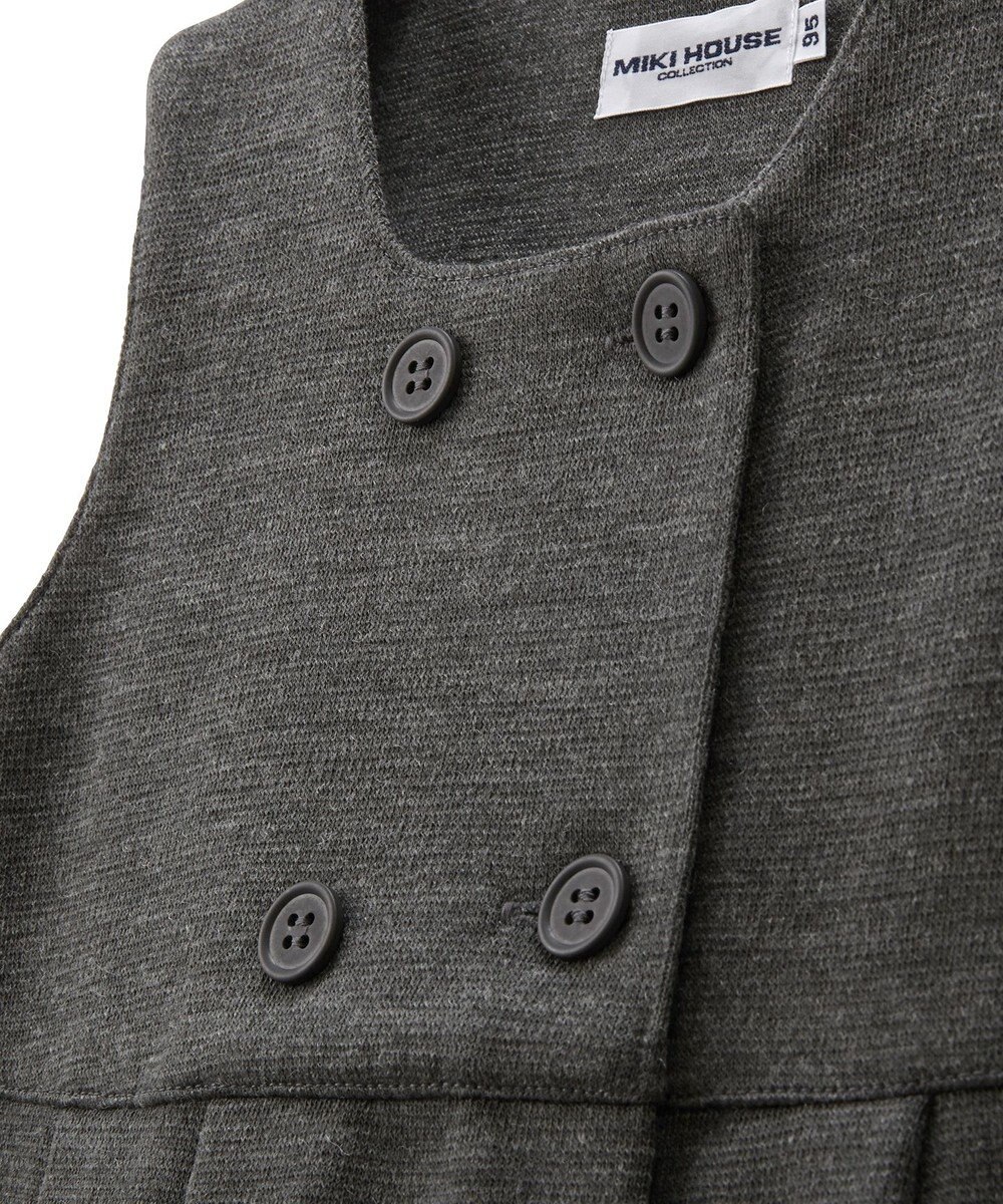 MIKI HOUSE HOT BISCUITS 【90-130cm】ポンチジャージ素材のジャンパースカート 