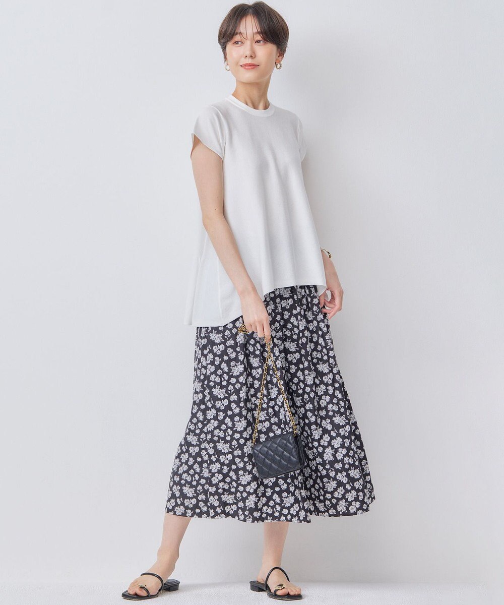 組曲 【WEB限定カラーあり】バックフレアニットTシャツ 