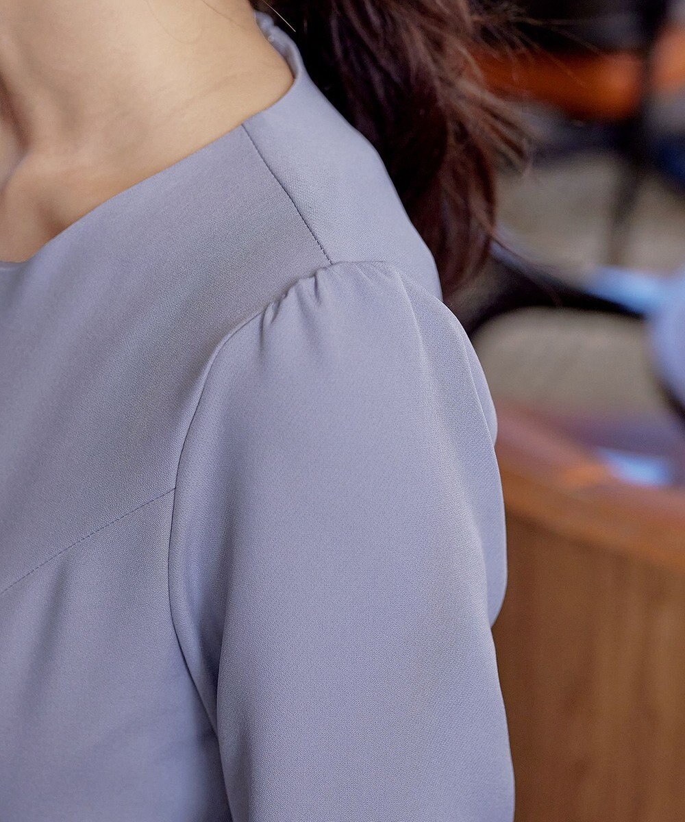 Tiaclasse L 【洗える】アシンメトリータックフレアワンピース 