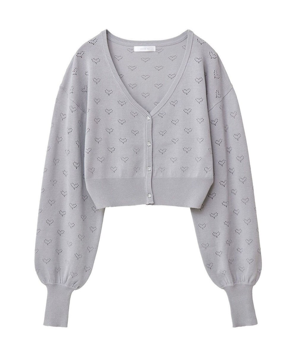 Green Parks ・ｓｗｉｎｇ　ｂｙ　ハート柄スカシニットカーディガン 