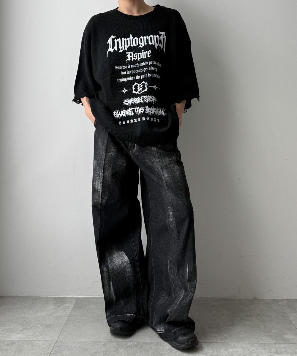 WEGO ダメージボーダーニットプルオーバー(SS) 