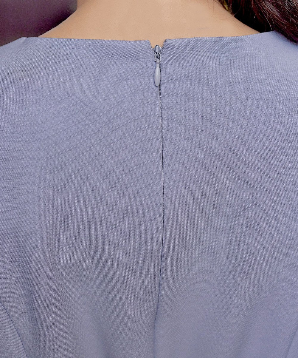 Tiaclasse L 【洗える】アシンメトリータックフレアワンピース 