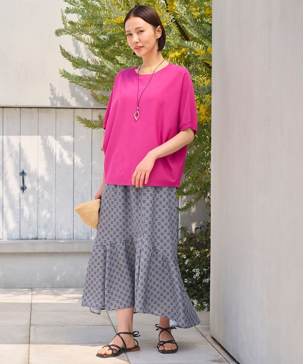 自由区 【好評につき新色追加・9色展開・洗える・XSサイズあり】クレープストレッチドルマン ニット 