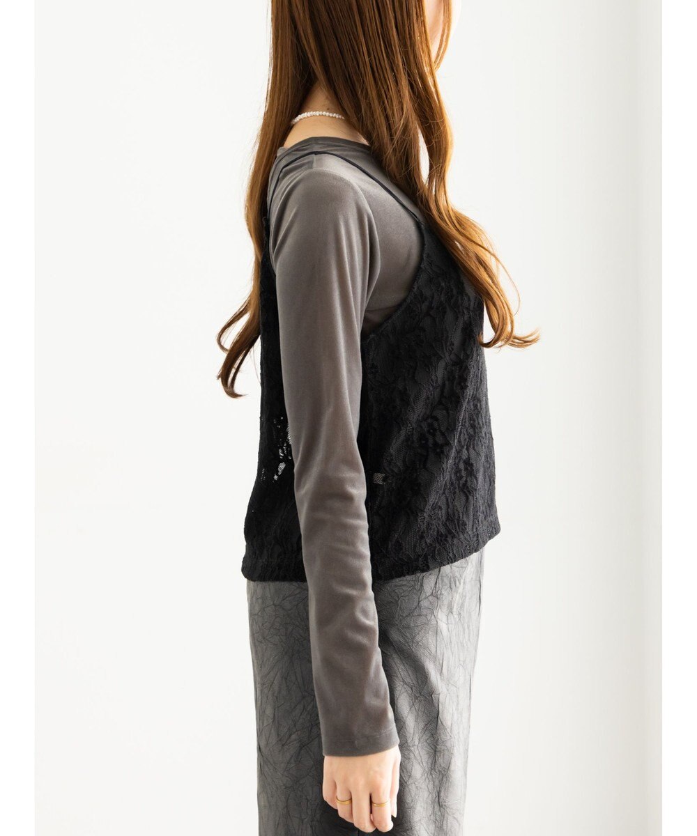 Te chichi 起毛レース前後2WAYキャミブラウス 