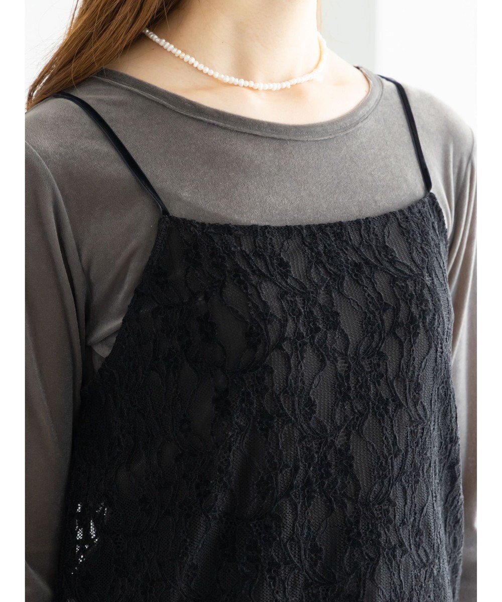 Te chichi 起毛レース前後2WAYキャミブラウス 