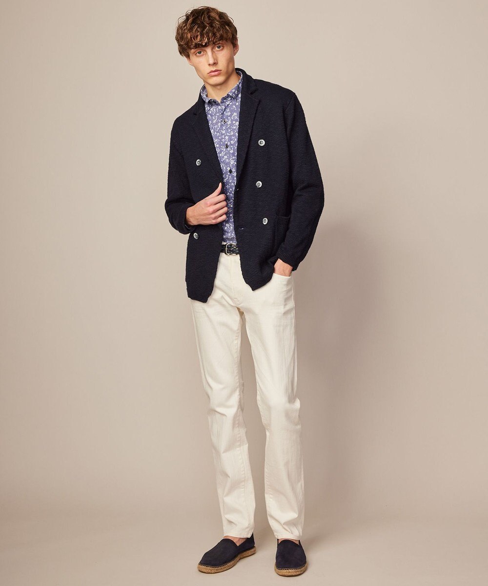 JOSEPH ABBOUD 【イタリア糸使用】コットンスラブ ニット ジャケット 