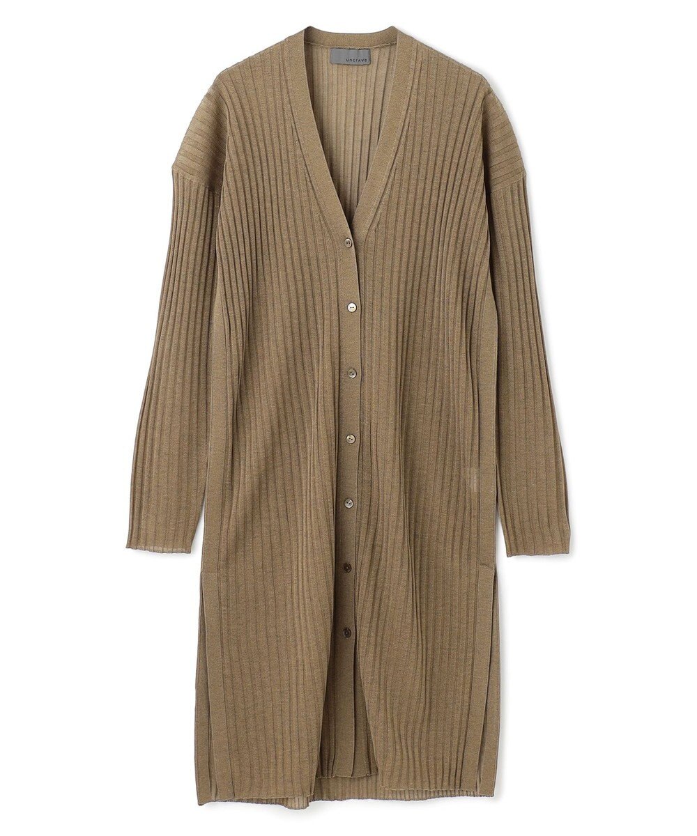 uncrave シアーニット リブロングカーディガン 