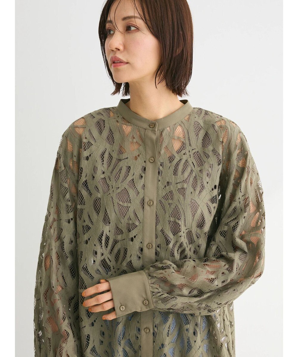 Green Parks ・ＥＬＥＮＣＡＲＥ　ＤＵＥ　レースバンドカラーブラウス 