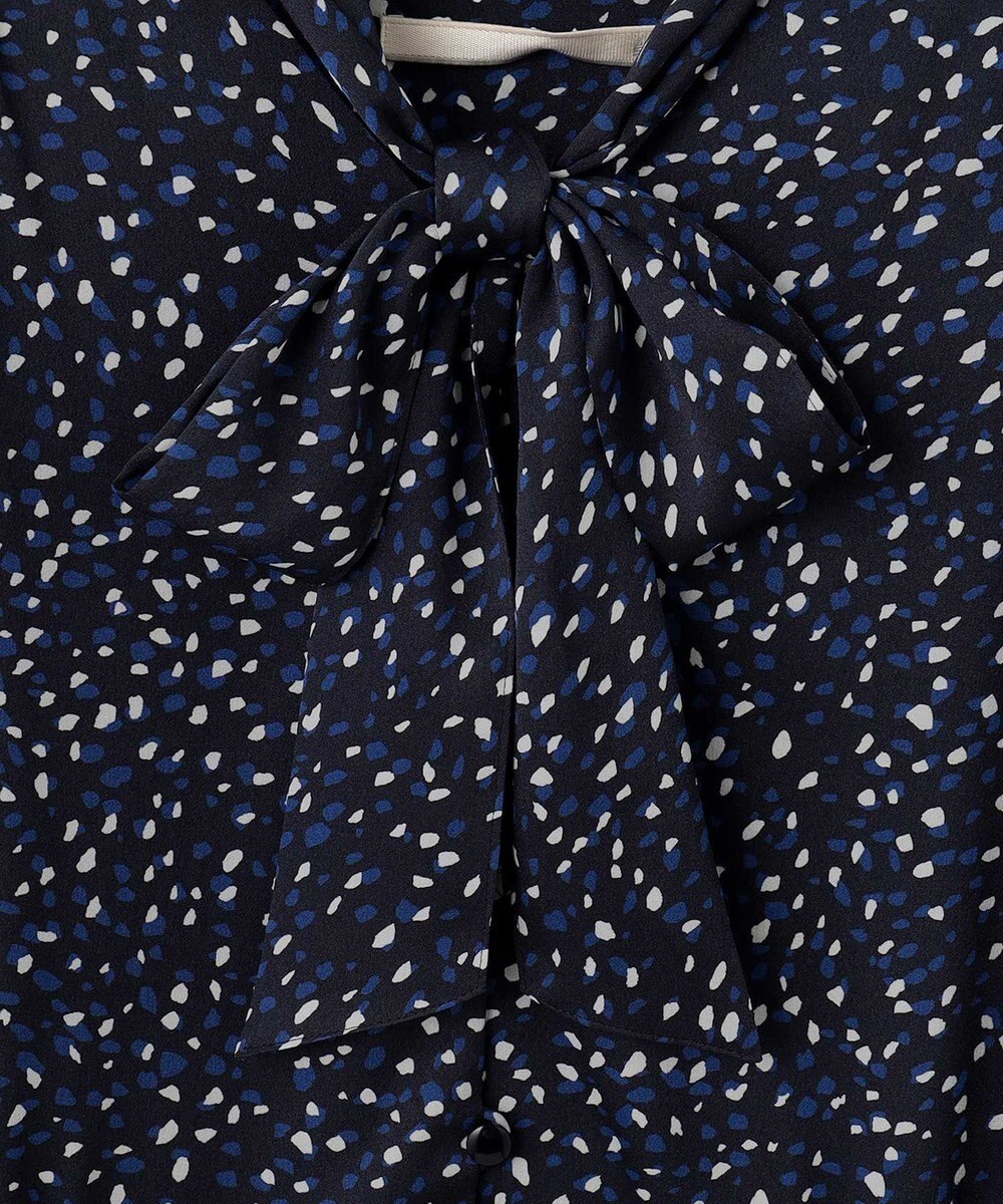 自由区 【XSサイズ～/洗える】フローイングドットプリント ワンピース 