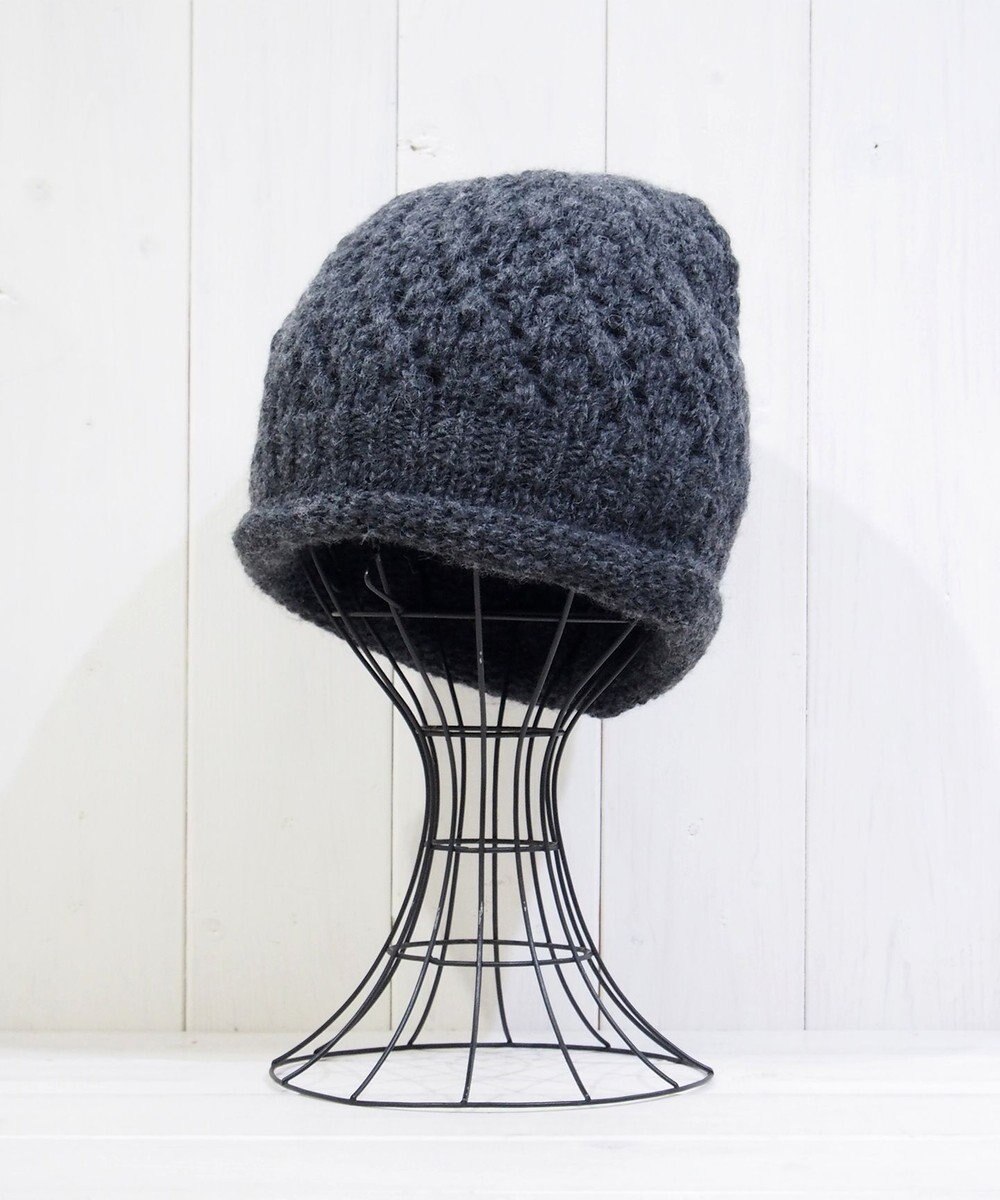 石田製帽 【防寒対策・日本製】ウールロールアップ ニット帽 