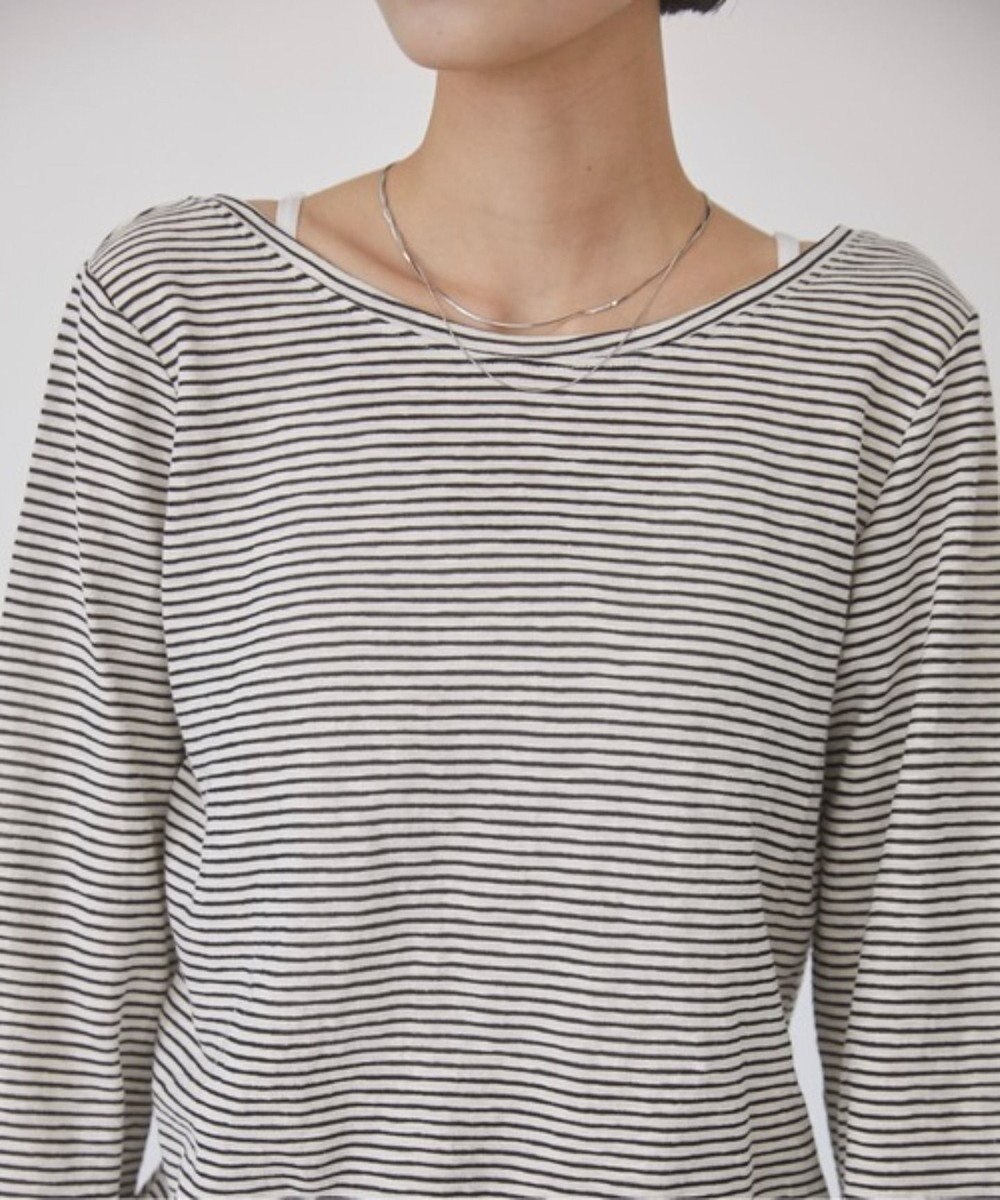 WEGO 【ANGIE VINTAGE】シアーボーダーバックオープントップス 