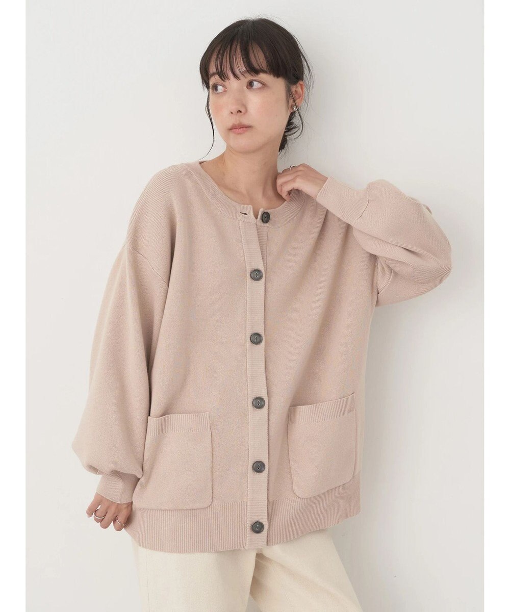 earth music&ecology クルーネックミドル丈カーディガン 