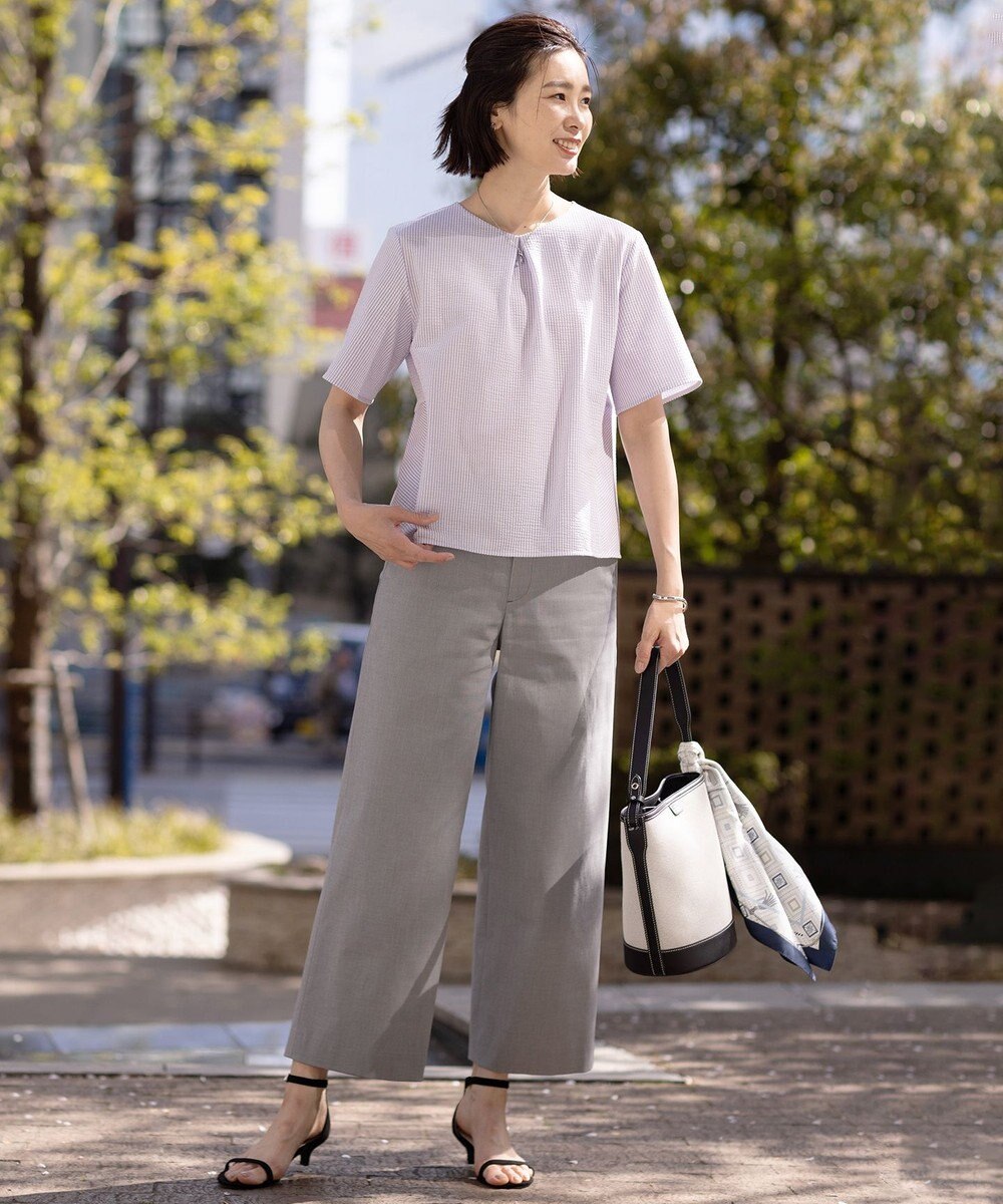 J.PRESS LADIES 【セットアップ対応・洗える・撥水】コットンFITTY ストレート パンツ 