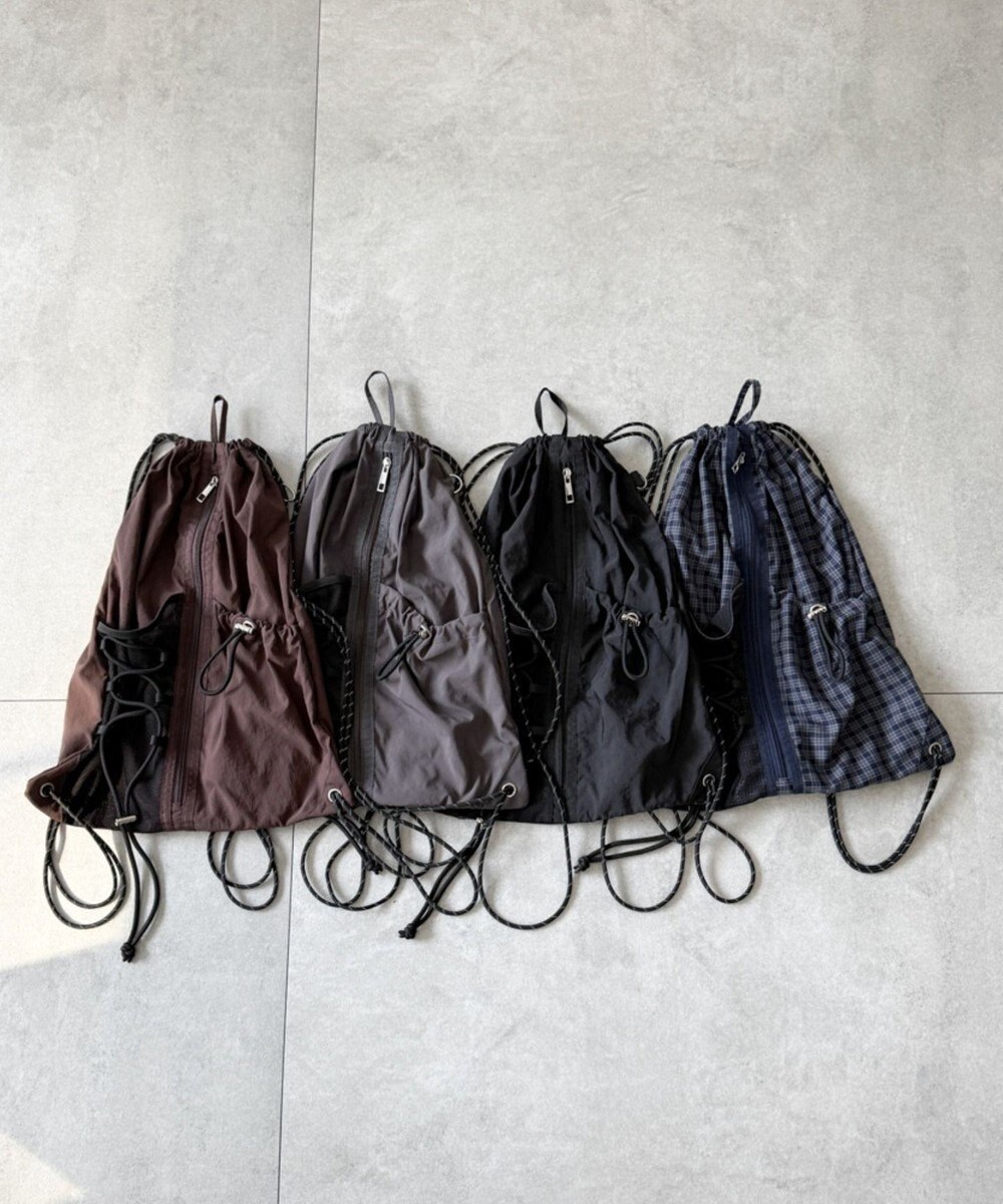 WEGO 【ユニセックス着用ITEM】センターzipナップサック 