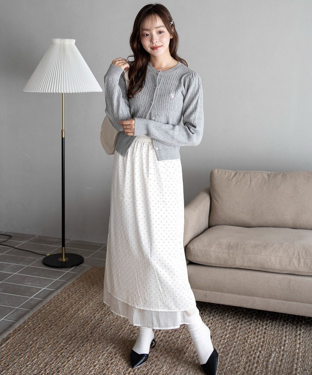 WEGO 【26年春新作】別注USPOLOケーブルニットカーデ 