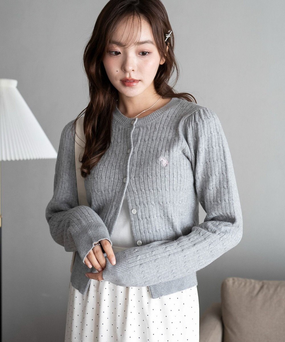 WEGO 【26年春新作】別注USPOLOケーブルニットカーデ 