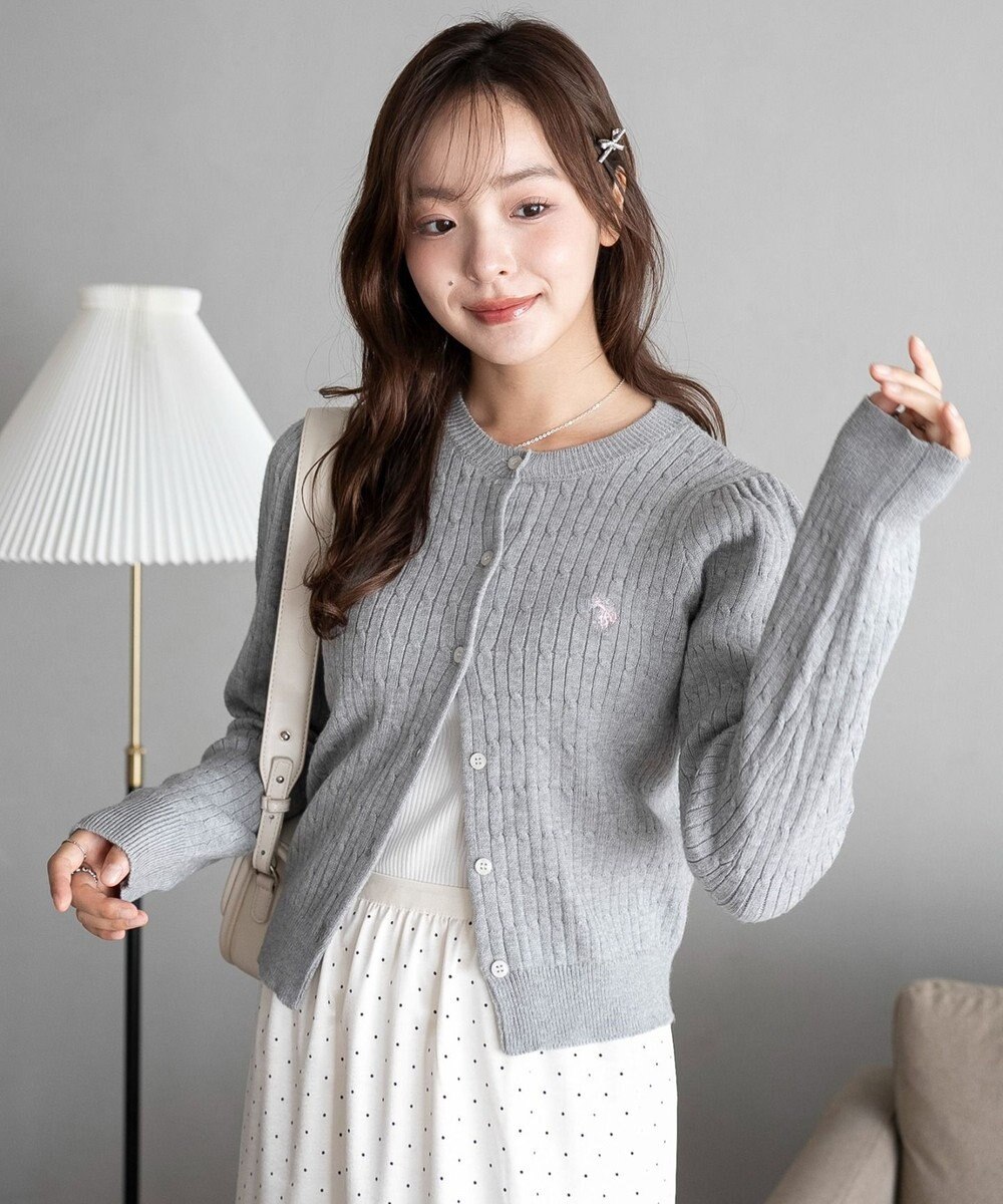 WEGO 【26年春新作】別注USPOLOケーブルニットカーデ 