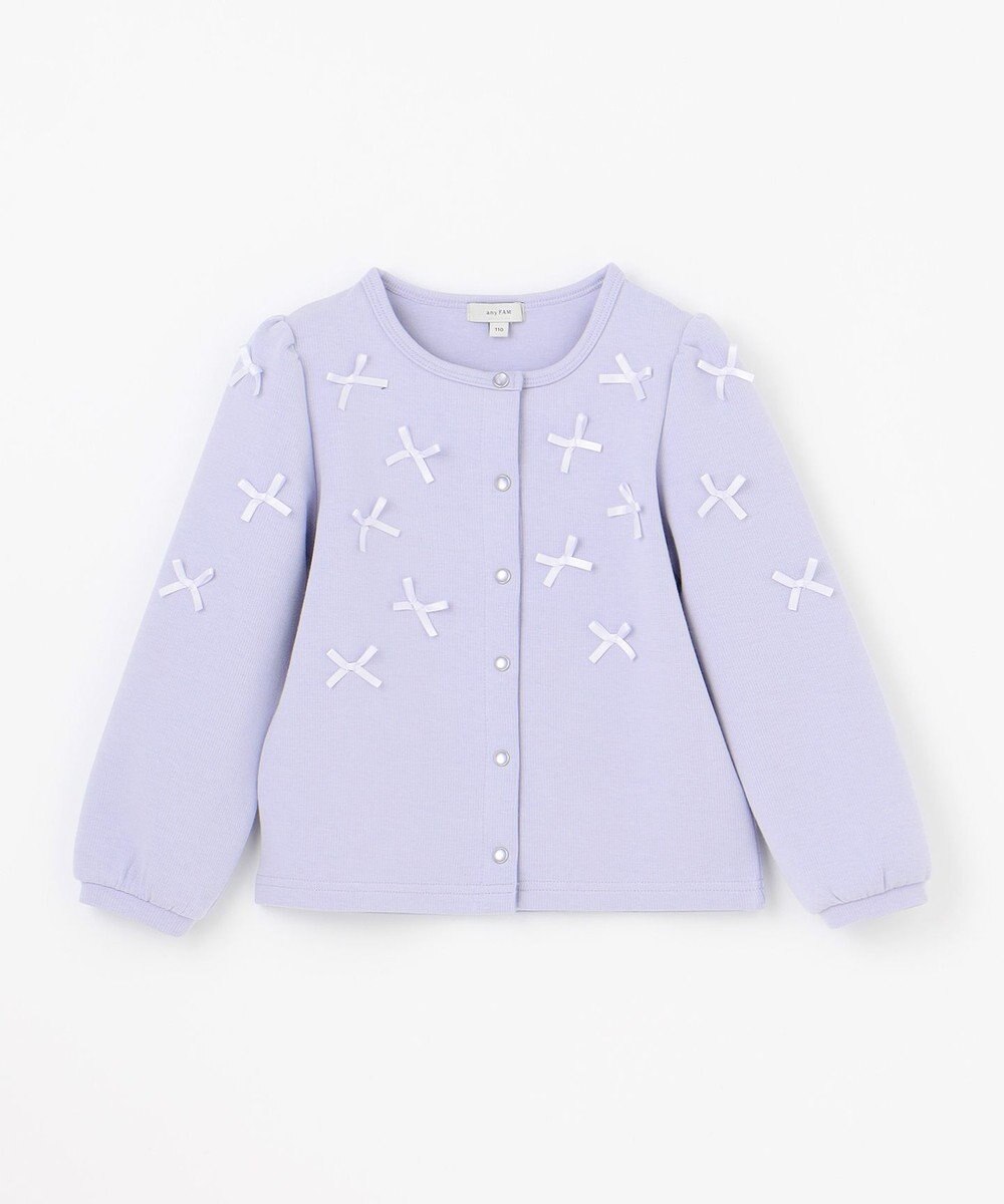 ANY KIDS スナップボタン リボンカーディガン 