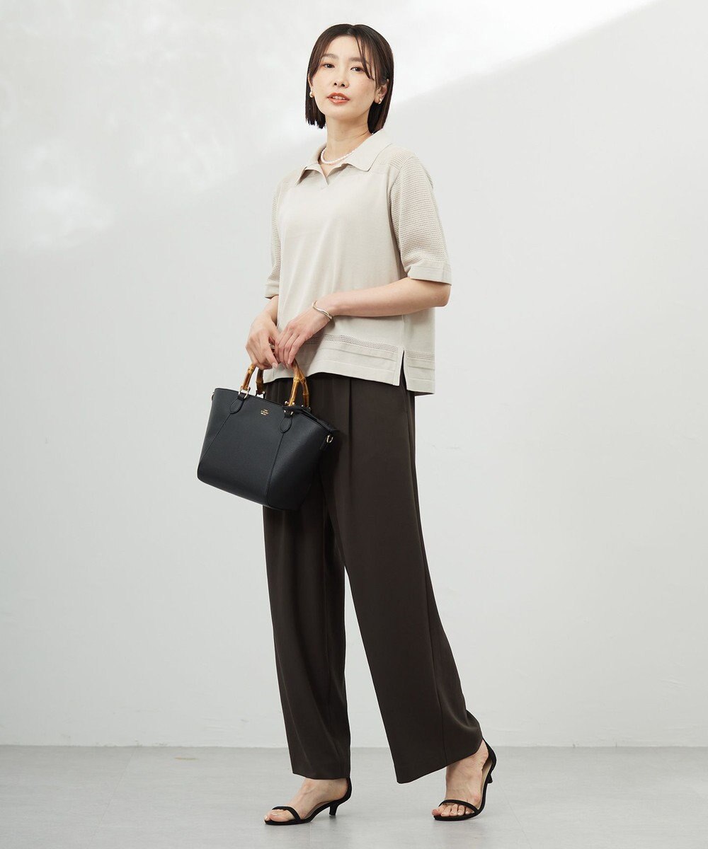 J.PRESS LADIES 【洗える】COTTON POLYESTER ニットポロ 
