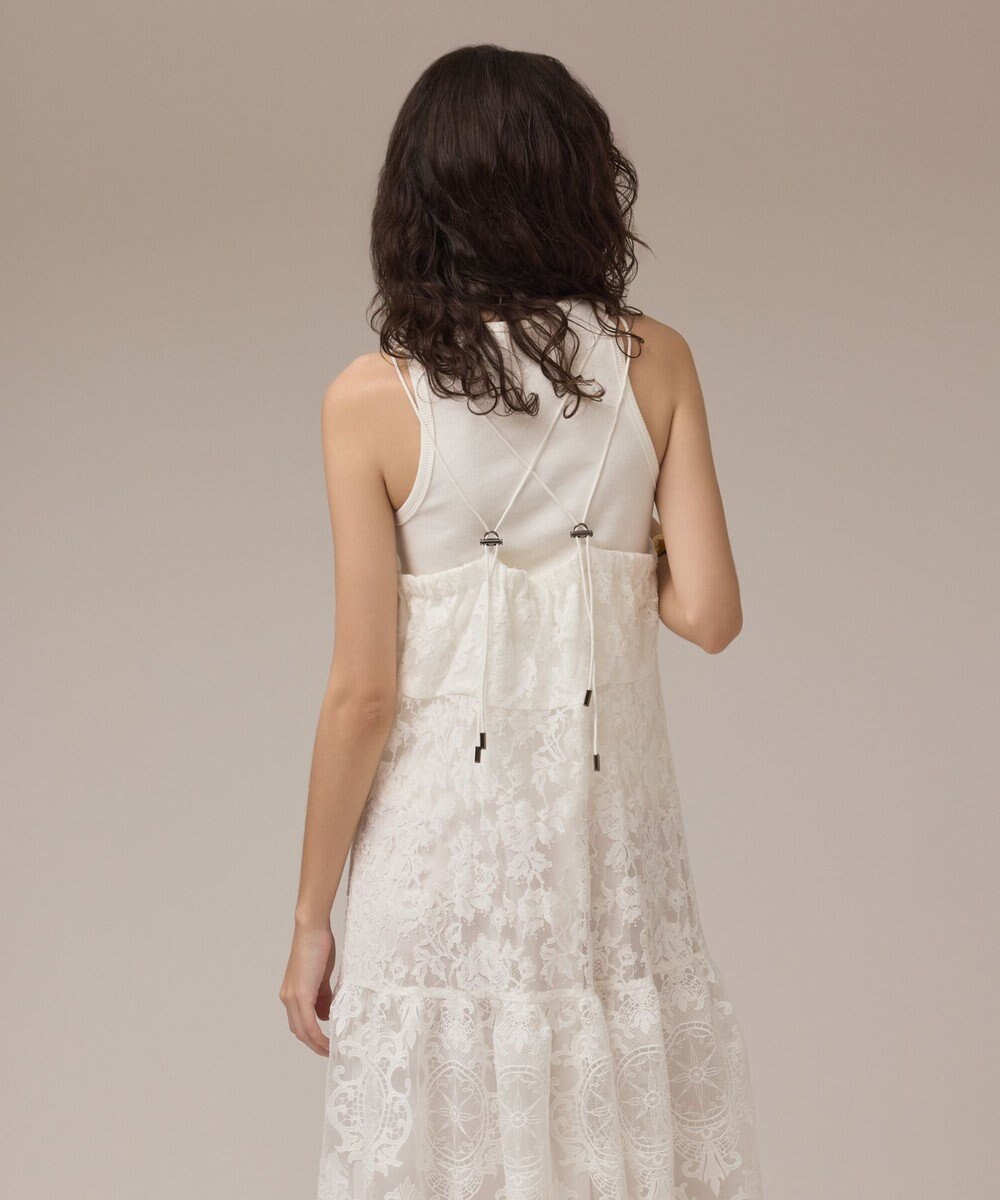 GRACE CONTINENTAL ロゴ刺繍レースワンピース 