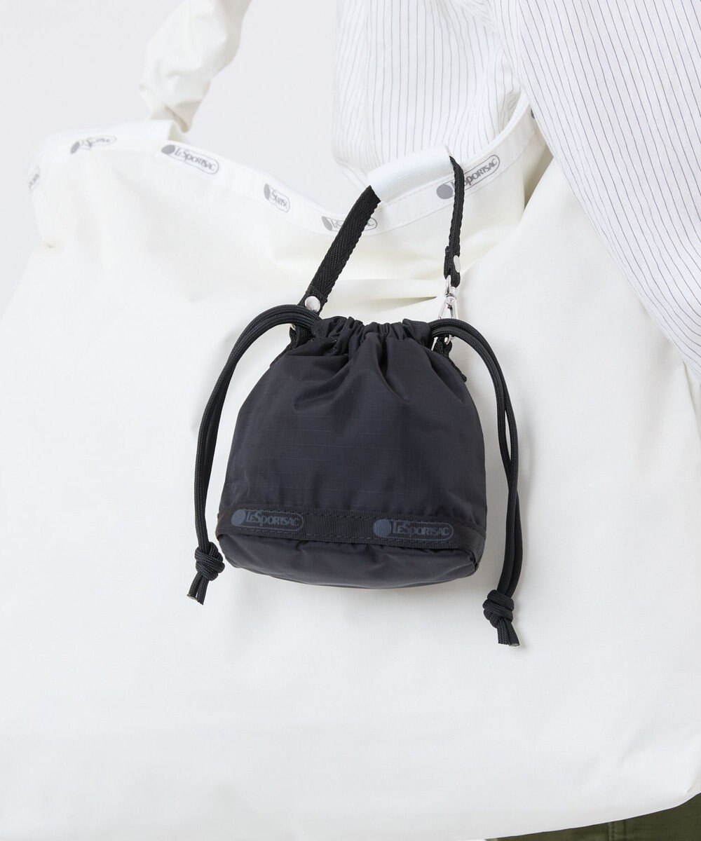 LeSportsac DRAWSTRING BUCKET CHARM/リサイクルドブラックJP 