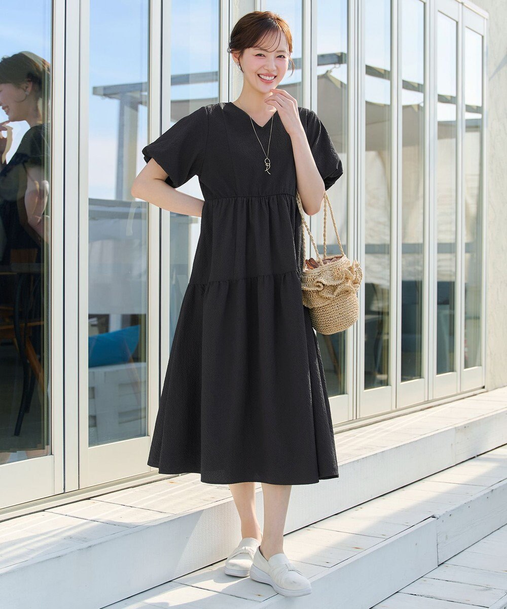 Tiaclasse リップルティアードワンピース 