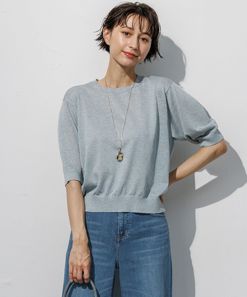 23区 【先行予約】オータムメタリック パフスリーブ ニット Tシャツ 