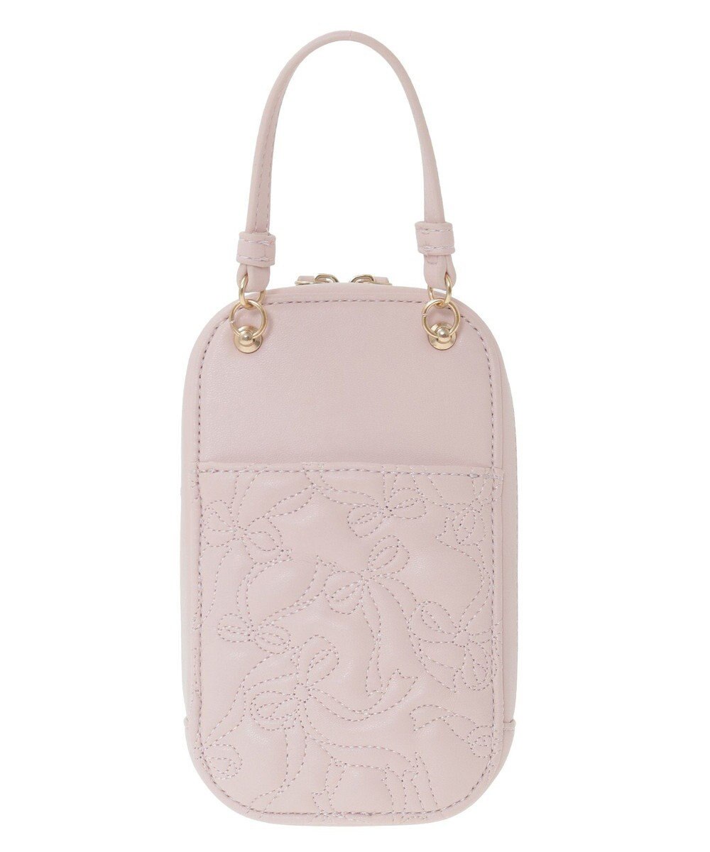 Maison de FLEUR リボンキルティングスマホポシェット 