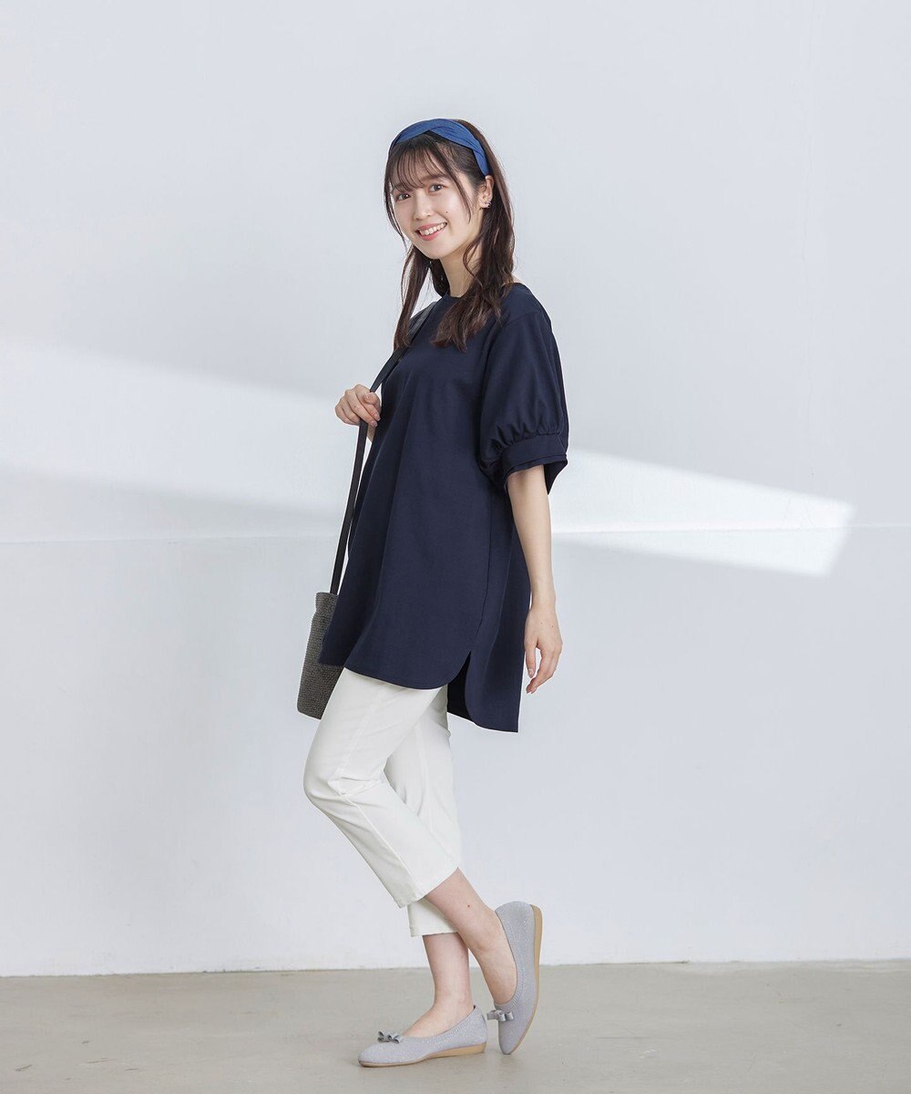 Tiaclasse 【UVケア・接触冷感】“あまラク” ボリュームパフスリーブカットソーチュニック 