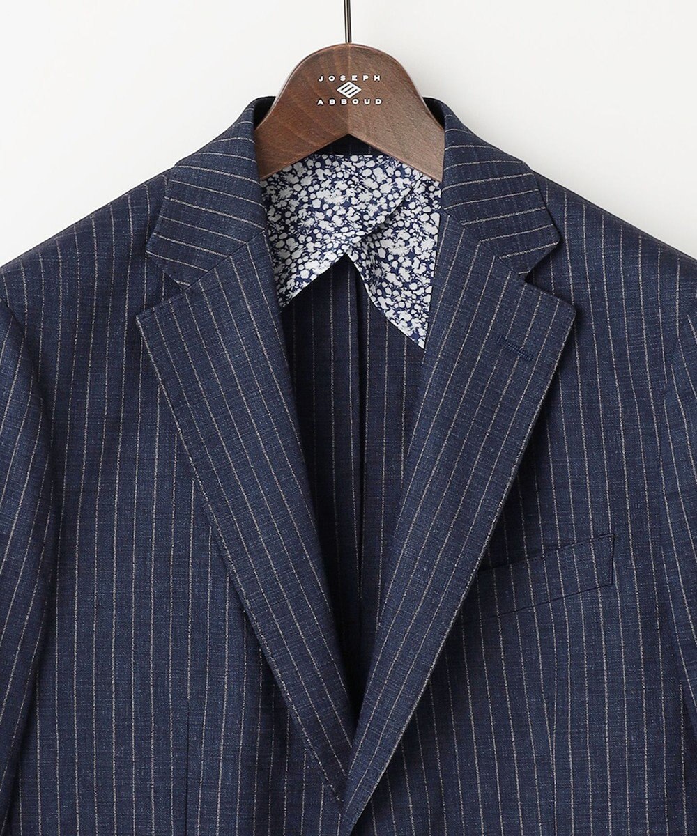 JOSEPH ABBOUD 【清涼/軽量/ストレッチ】ミックスリネンストライプジャケット 