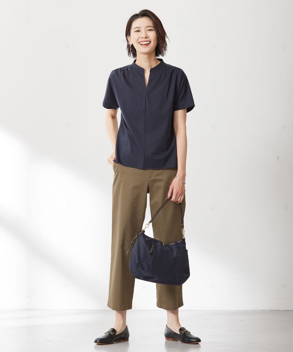 J.PRESS LADIES 【洗える】Vanyストレッチツイル セミワイド パンツ 