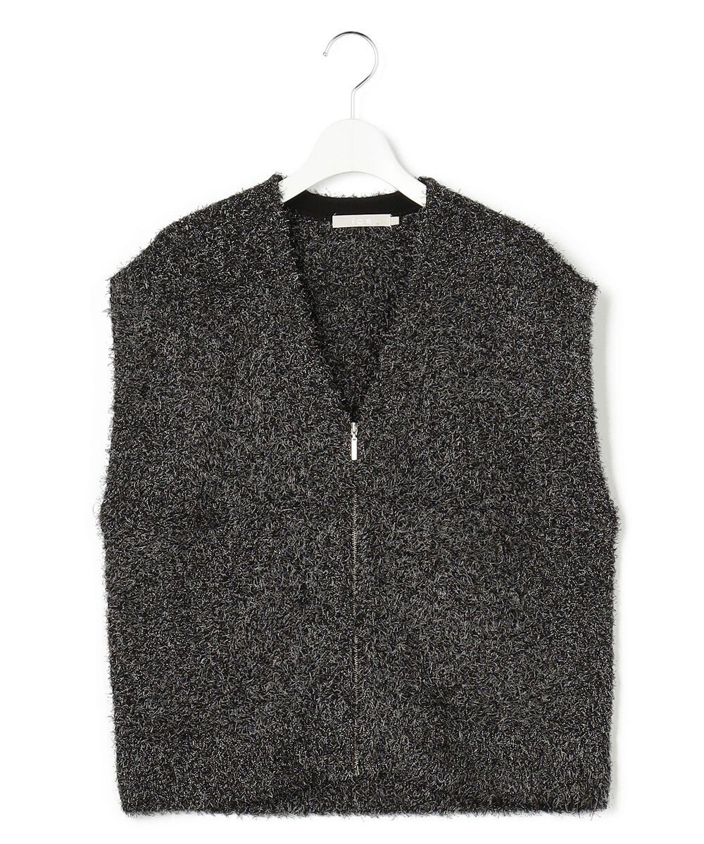 ICB ツイーディーニット ジップアップジレ 