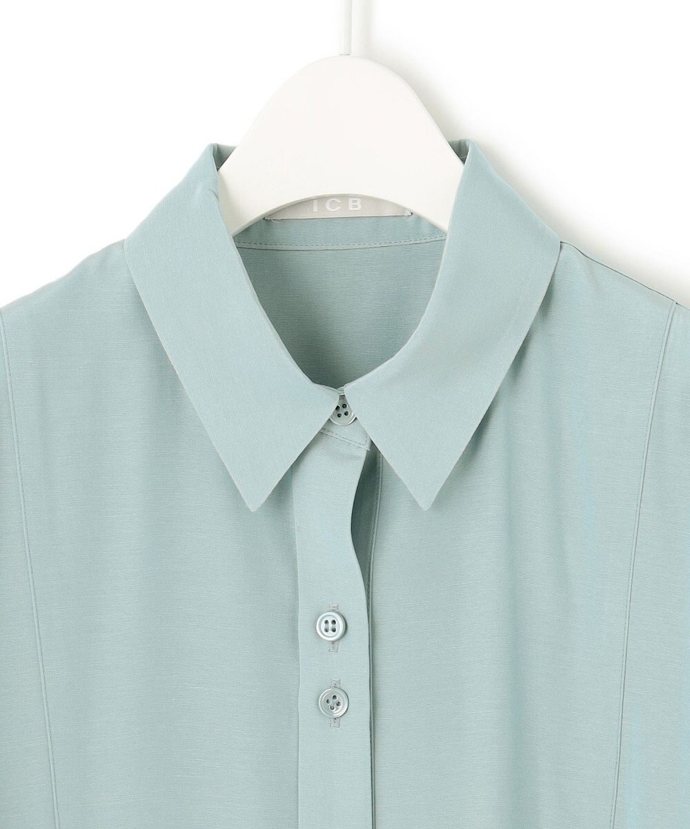 ICB 【WEB限定】 アセテートレーヨン ロングシャツ 