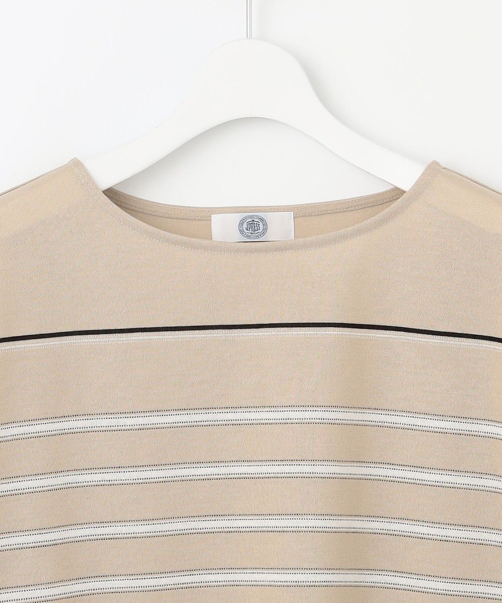 J.PRESS LADIES L パネルボーダー フレンチスリーブ カットソー 