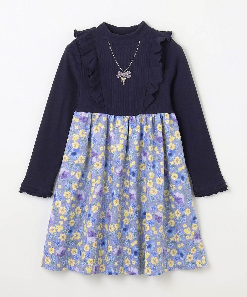 ANY KIDS 花柄ドッキングワンピース 