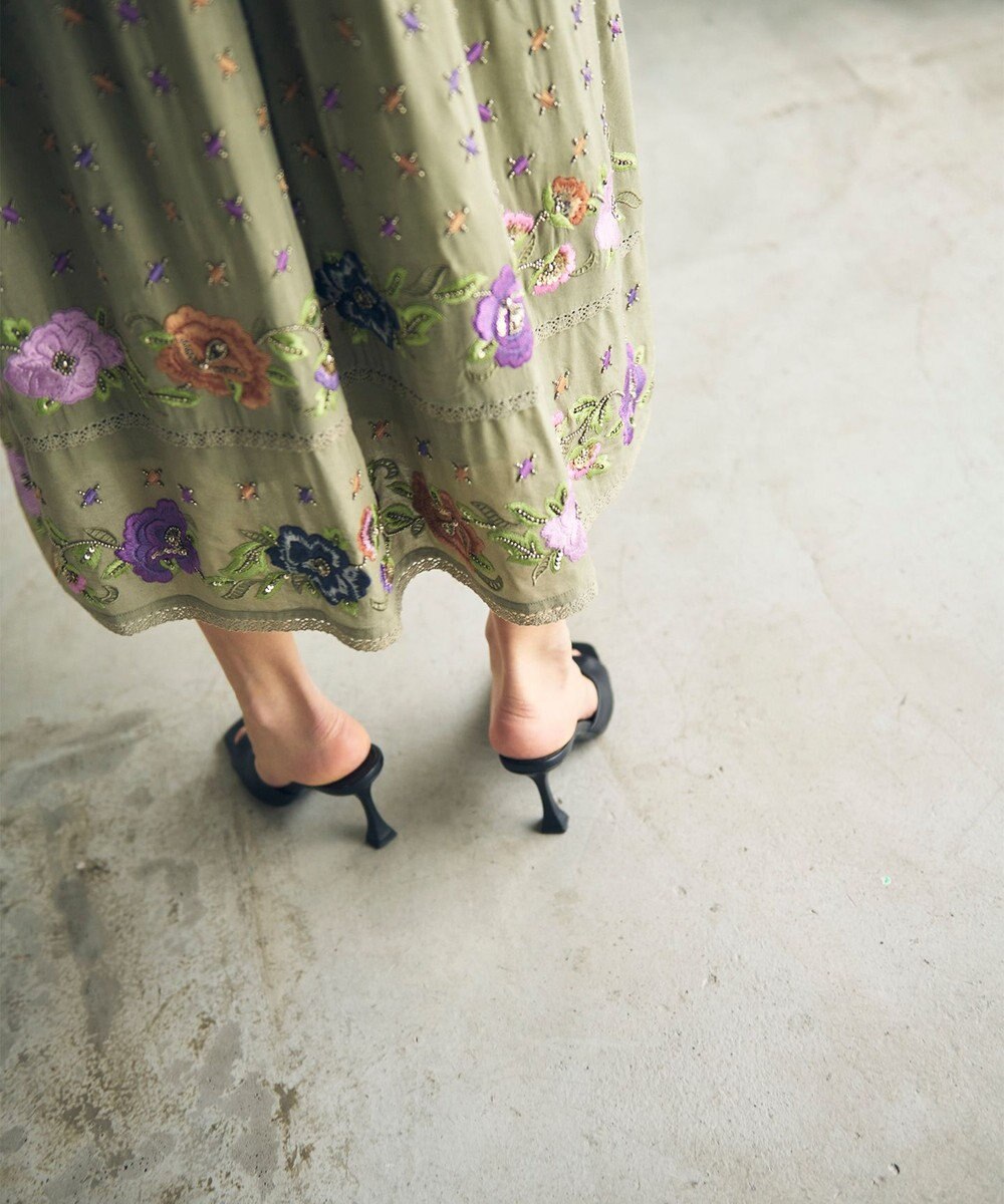 GRACE CONTINENTAL フラワー刺繍エスニックワンピース 