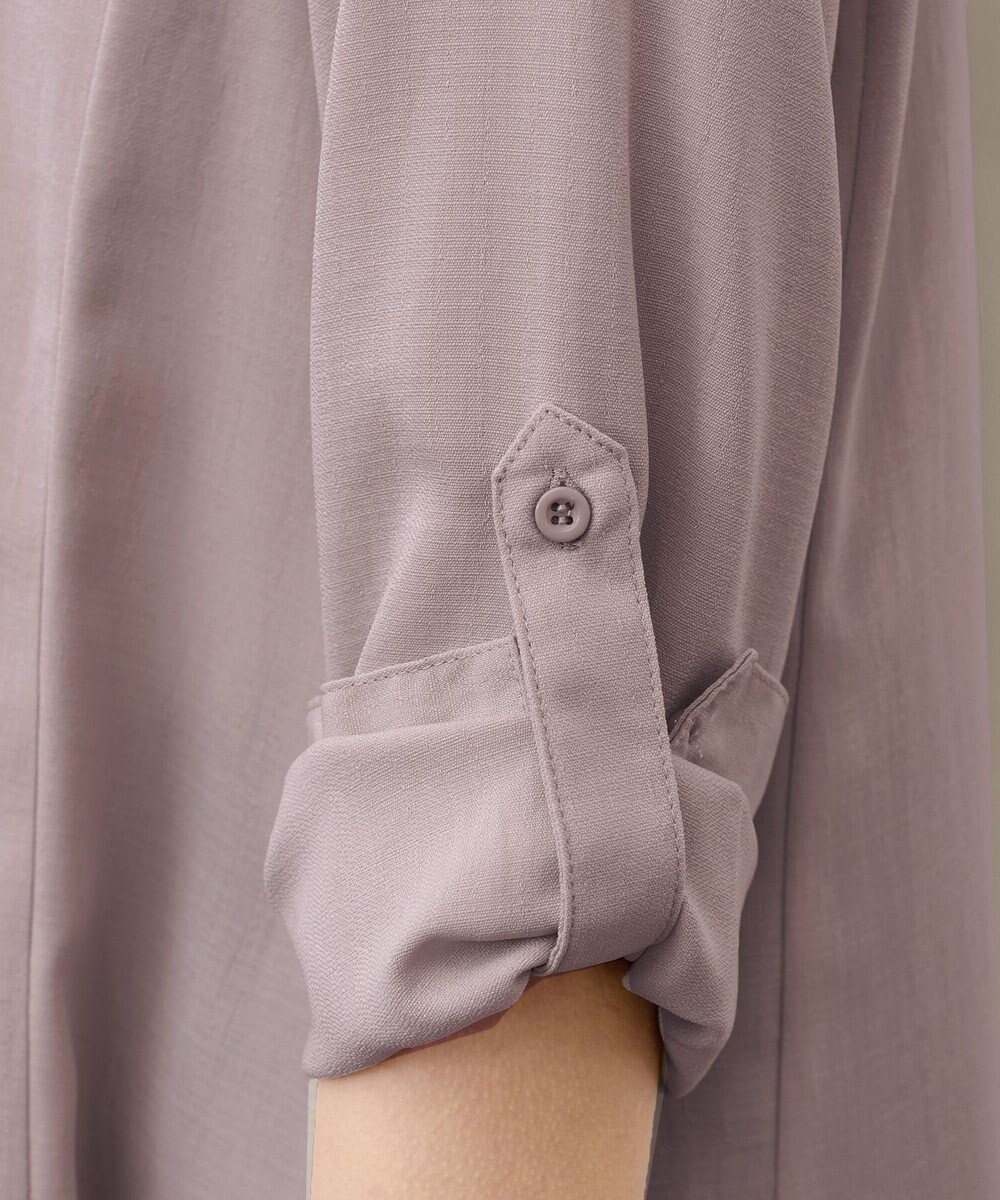 Tiaclasse 【新色追加・洗える】麻調パーカーチュニックブラウス 