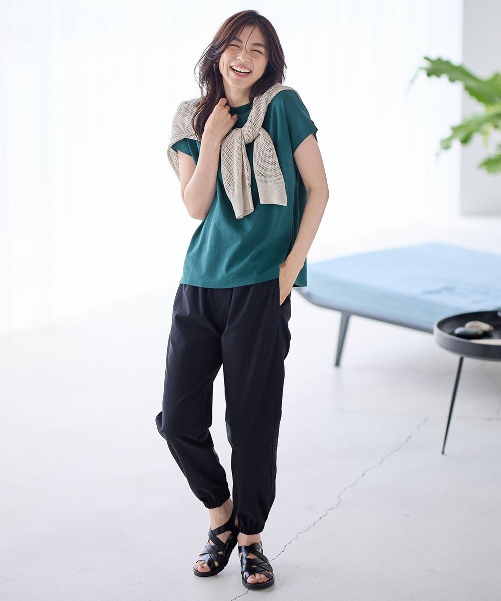 ANY 【UVケア/接触冷感】モックネックフレンチスリーブＴシャツ 