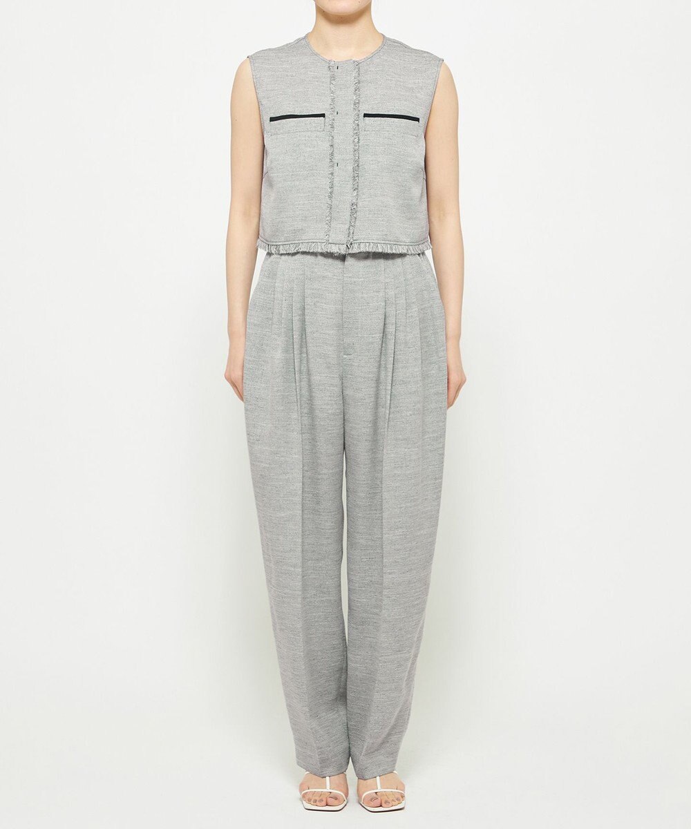 uncrave リネンライクツイル テーパードパンツ 