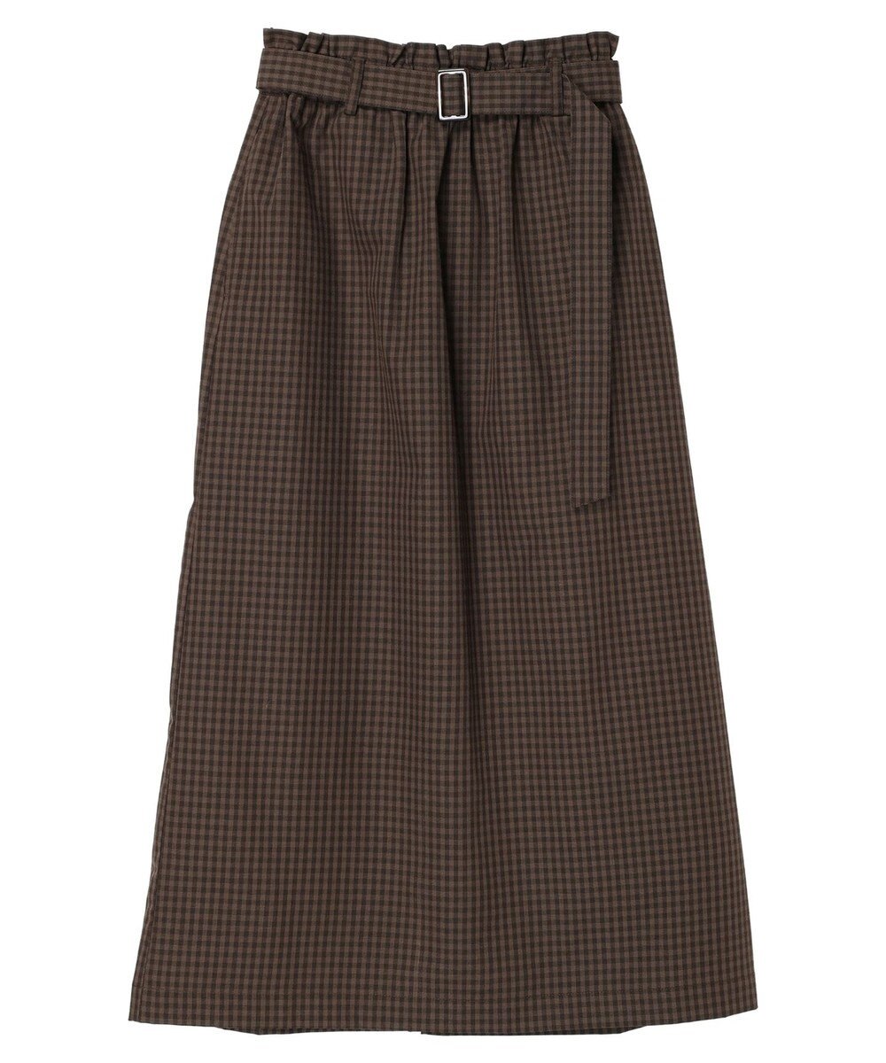 Green Parks 綿麻混バックルベルト付タイトスカート 