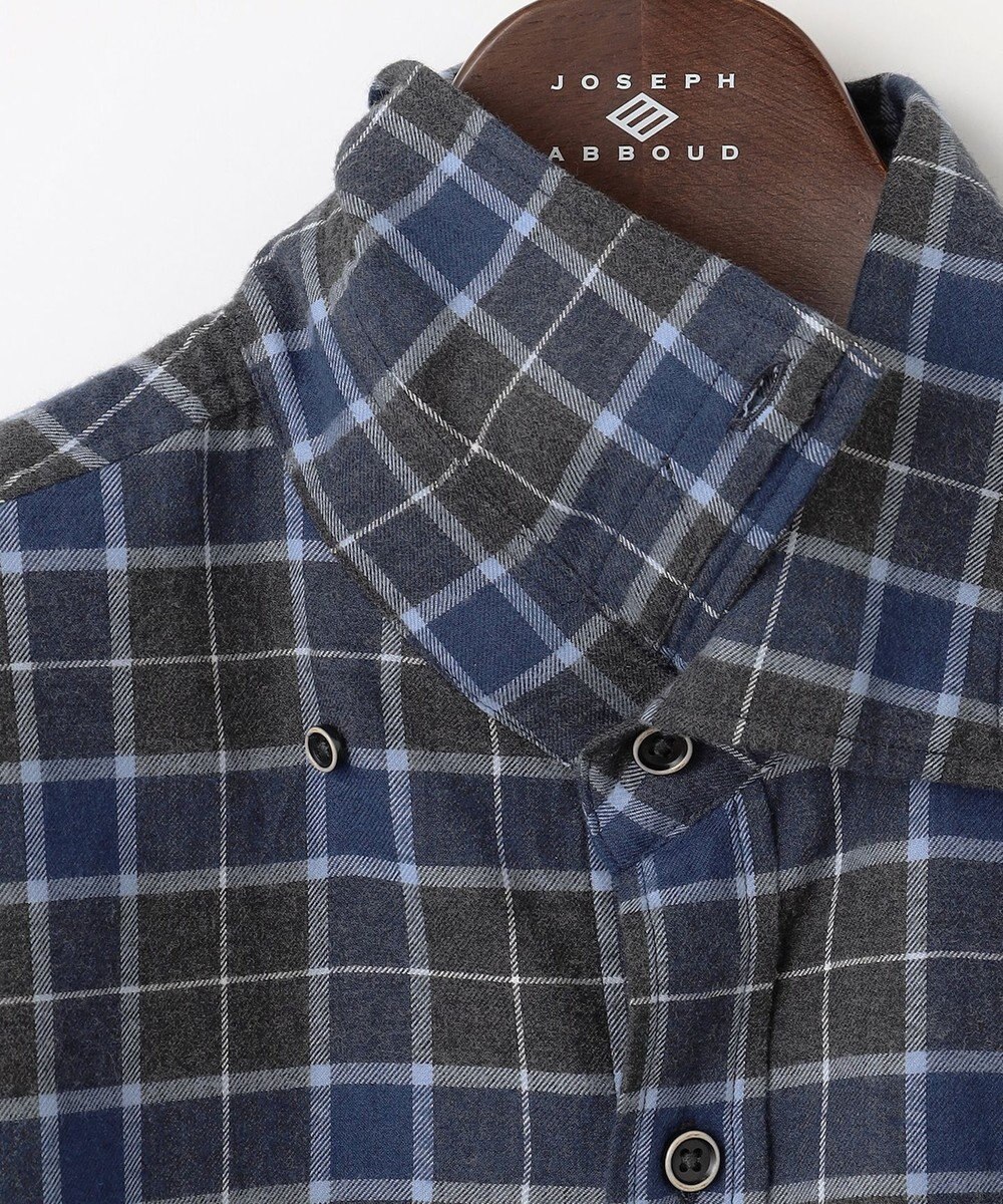 JOSEPH ABBOUD 【柔らか/暖かい】ファインブラッシュド ネル チェック シャツ 