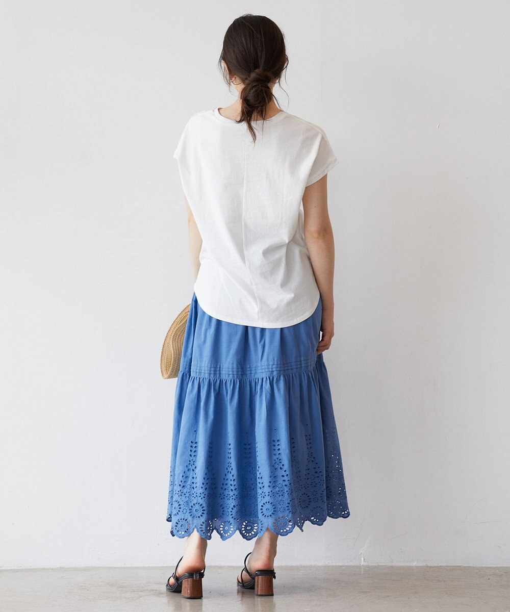 Feroux 【洗える】刺繍ティアード スカート 