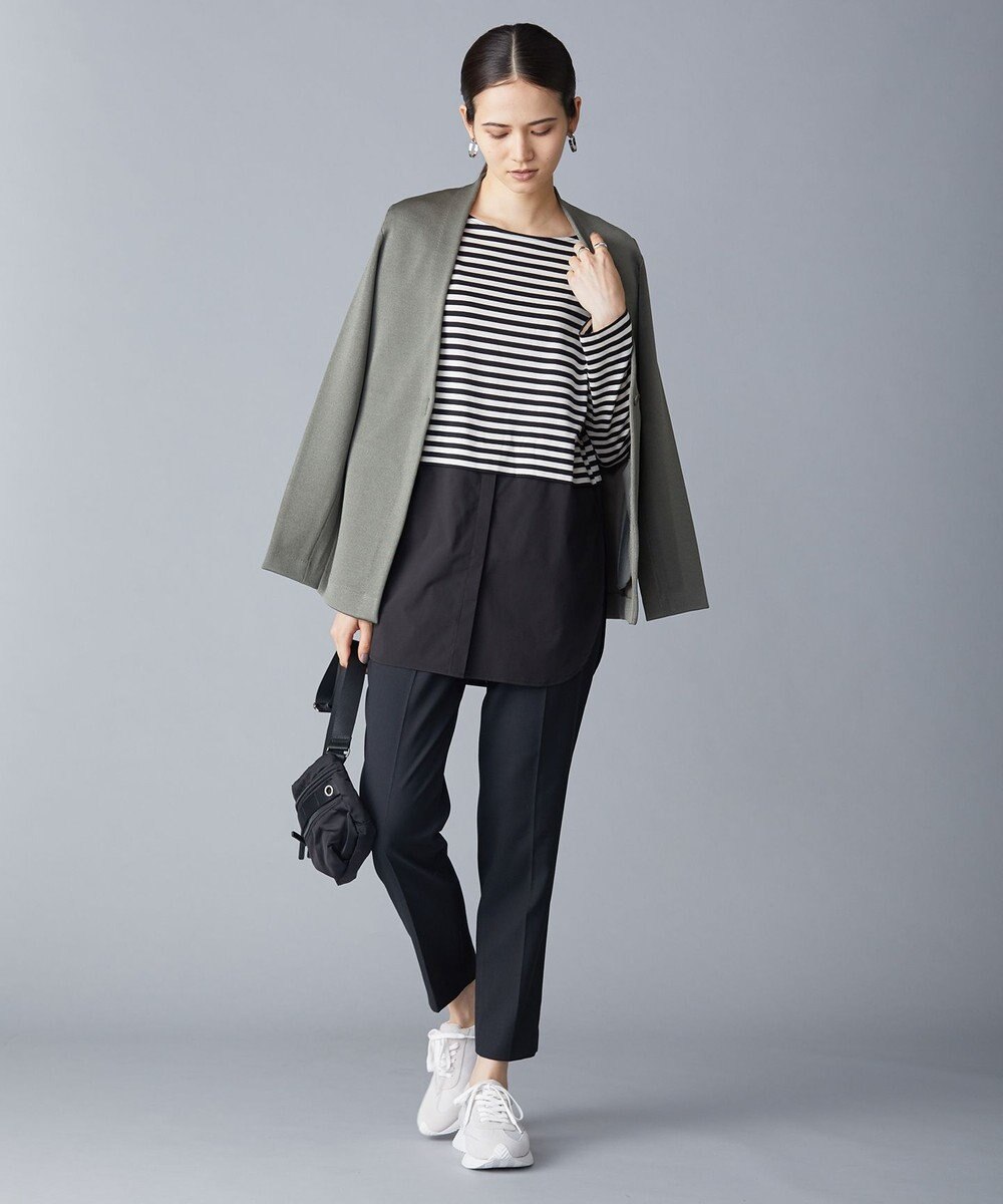 ICB 【新色追加・洗える】 ウールマットウース テーパードパンツ 