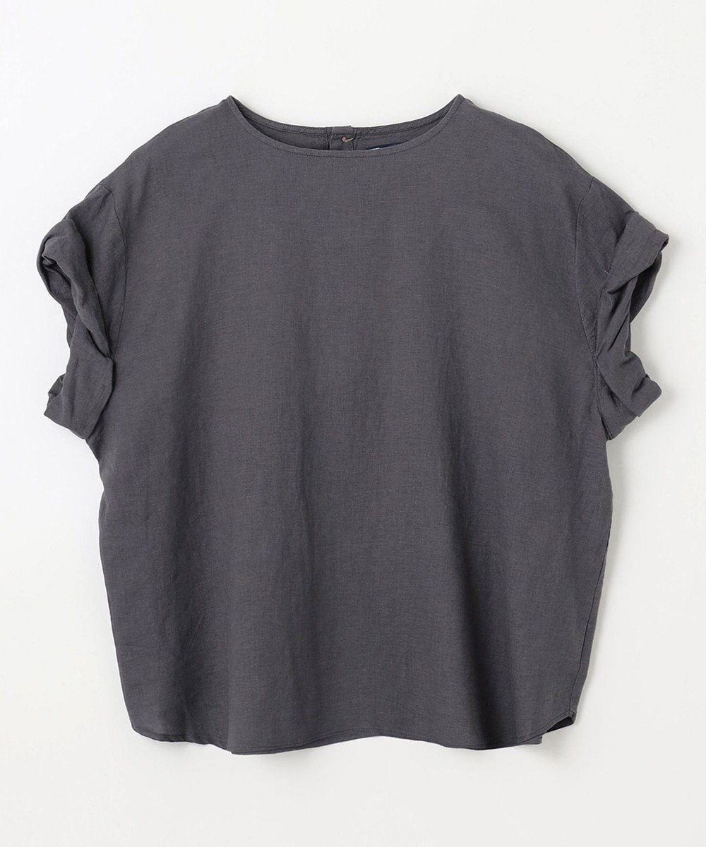 ANY 【手洗い可】ヨーロピアンリネンツイストスリーブブラウス 