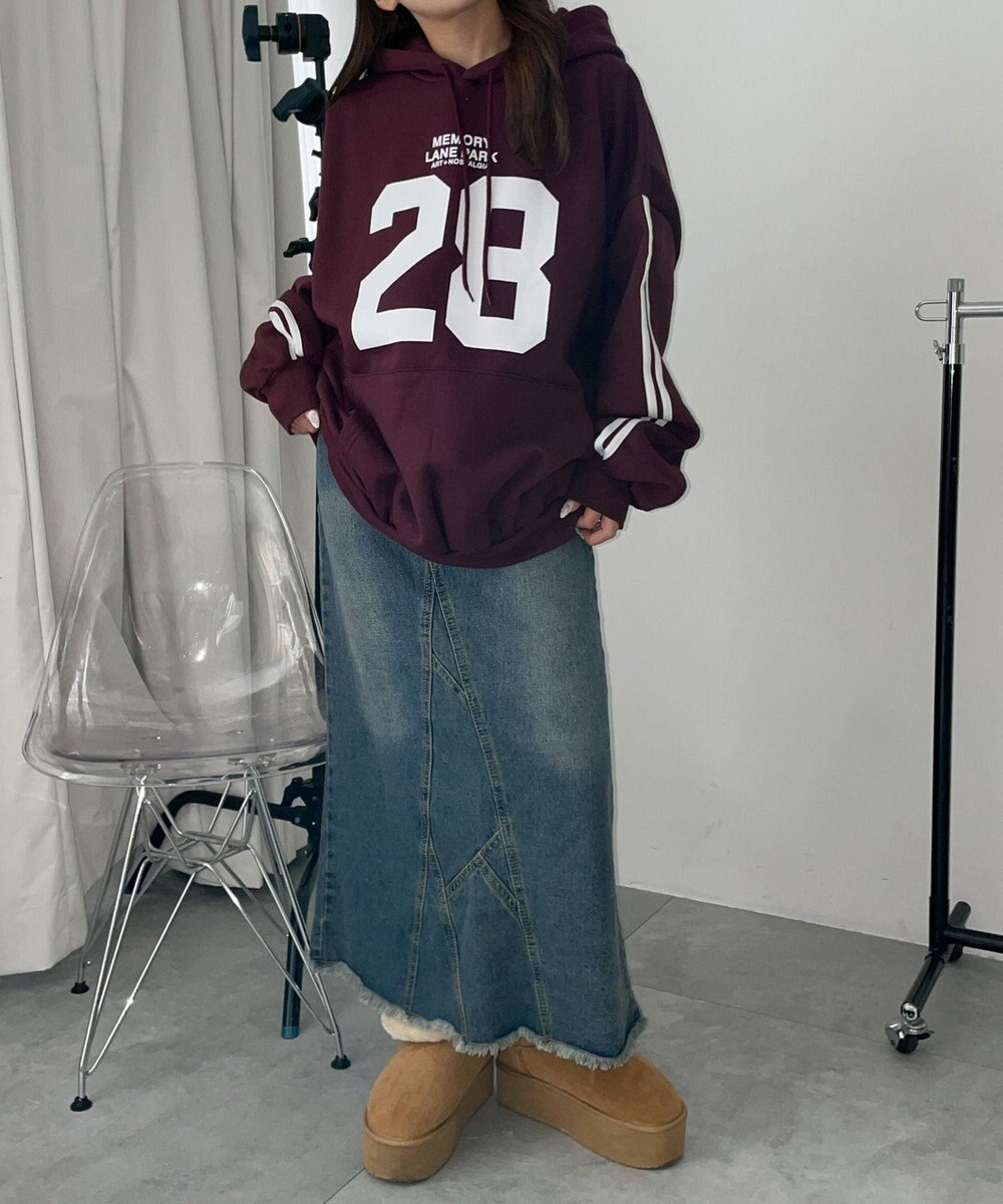 WEGO サイドラインナンバリングパーカー 