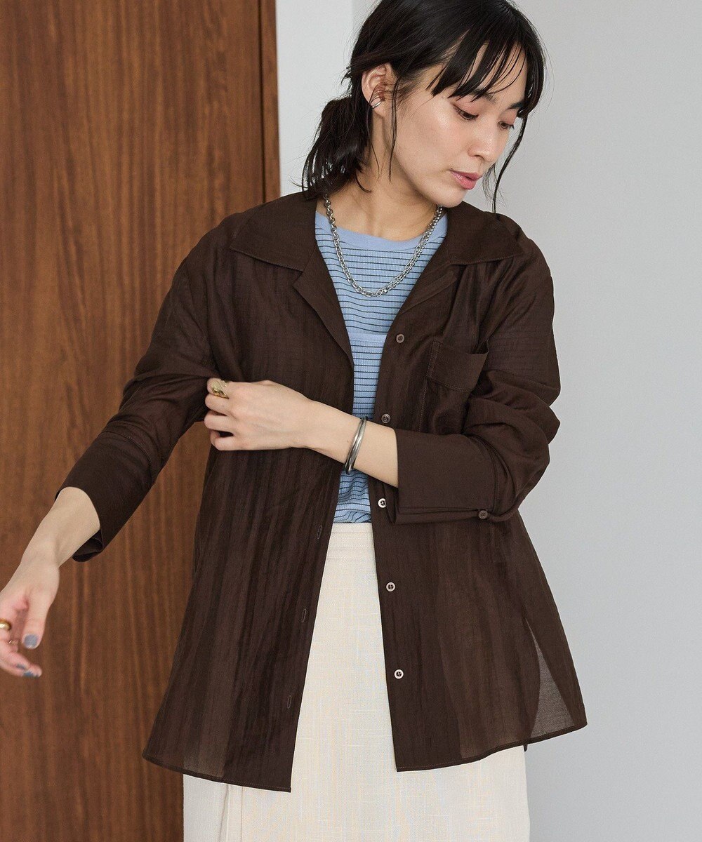 CRAFT STANDARD BOUTIQUE シアーオープンカラーシャツ 