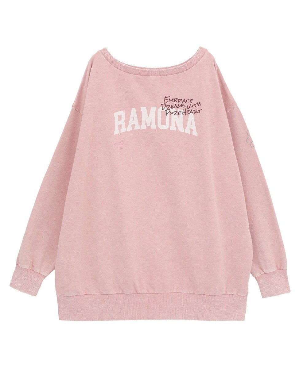 earth music&ecology ランダム刺繍オフショルプルオーバー 