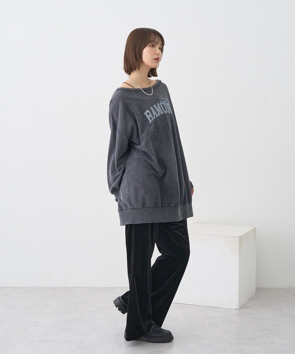 earth music&ecology ランダム刺繍オフショルプルオーバー 