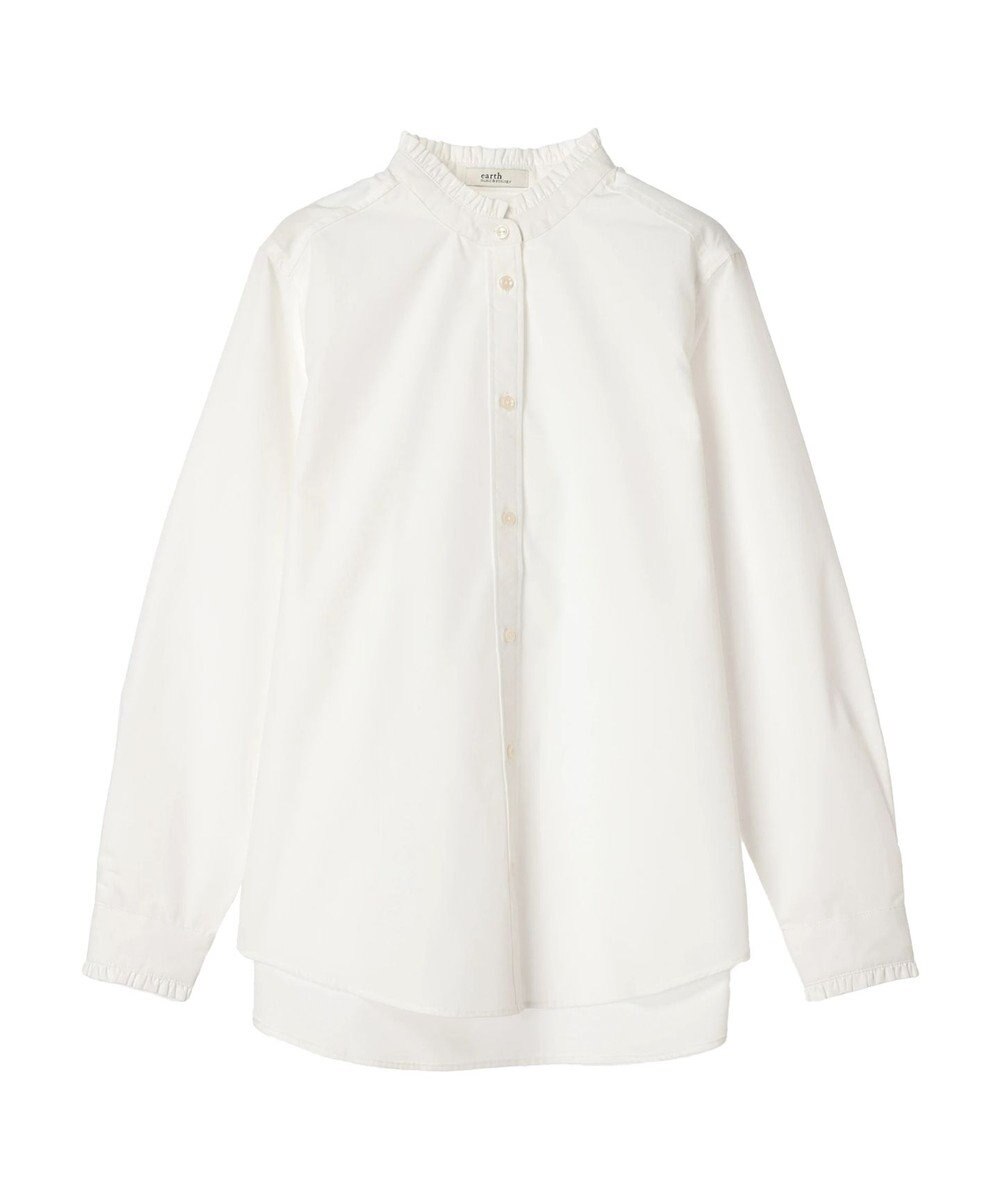 earth music&ecology スタンドフリルシャツ 